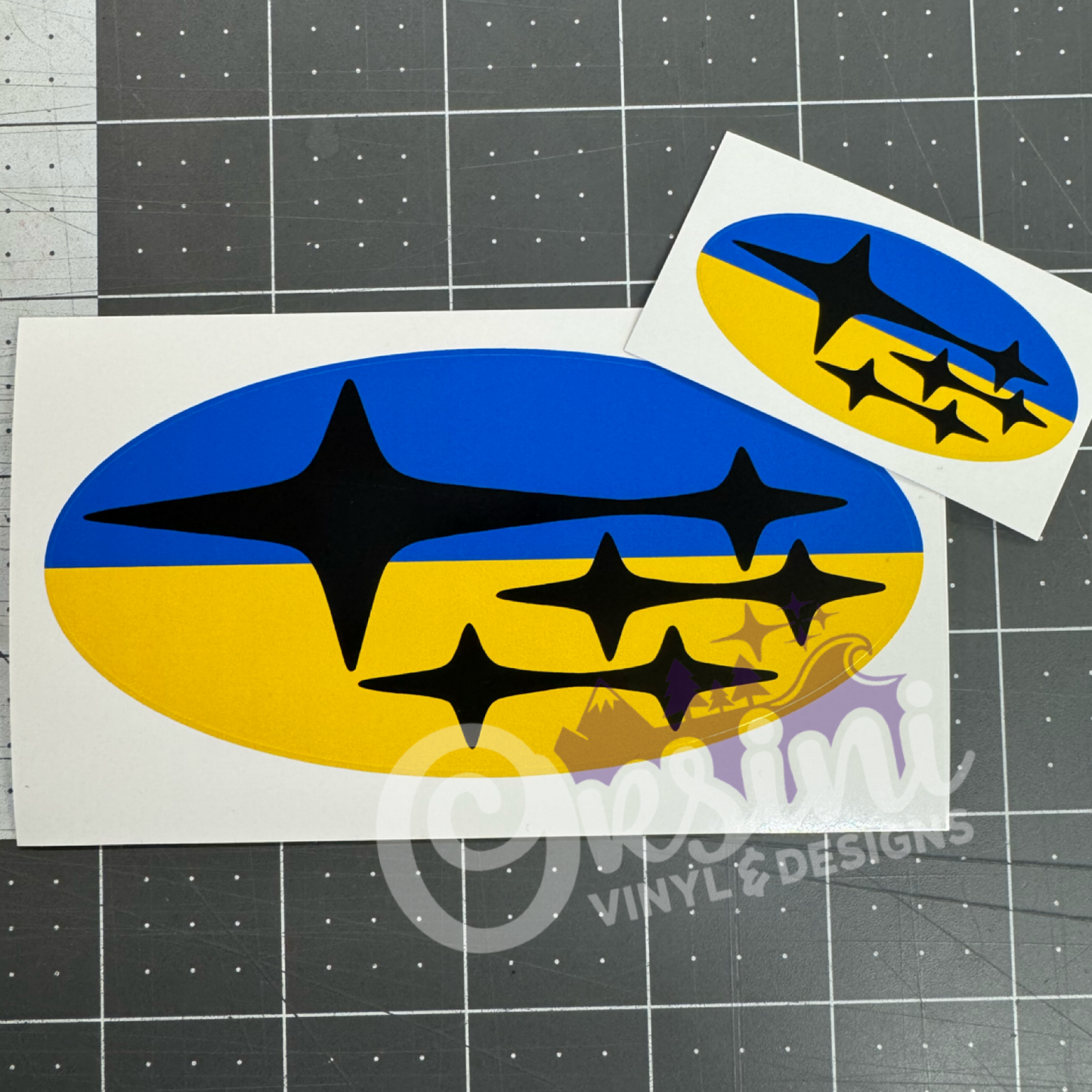 Ukraine Flag (Printed Vinyl) Emblem Overlay Decal Set