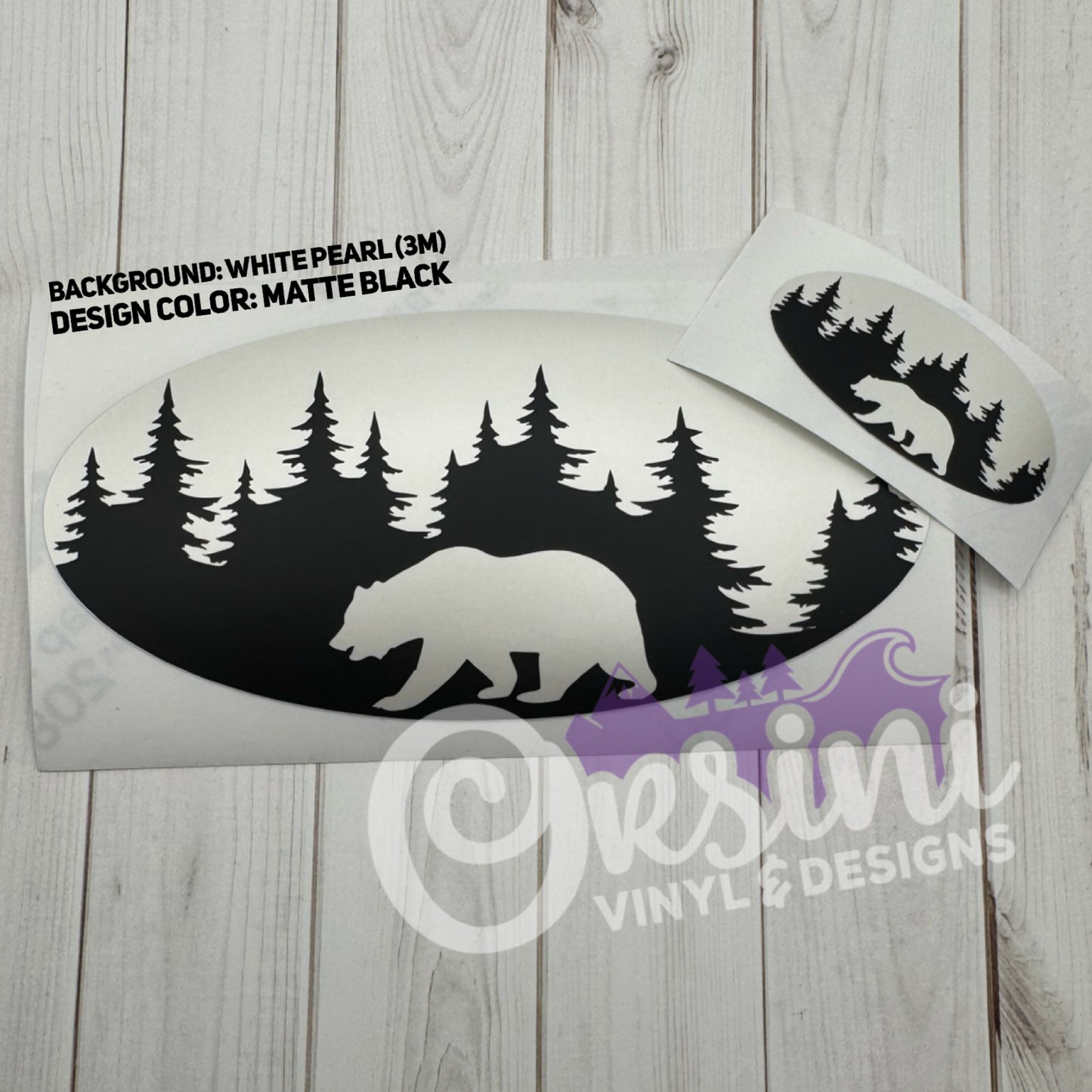 Bear in Trees Emblem Overlay Decal Set