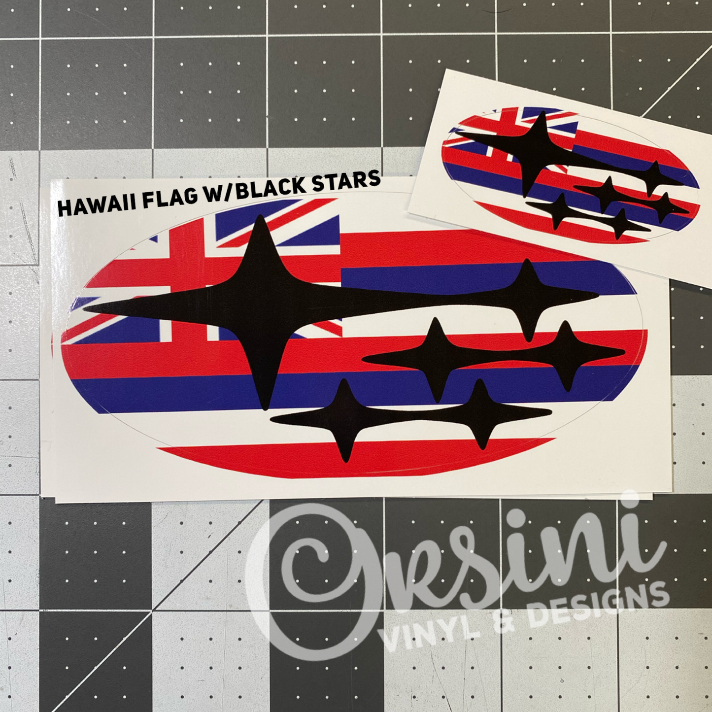 * Hawaii State Flag (Printed Vinyl) Emblem Overlay Decal Set