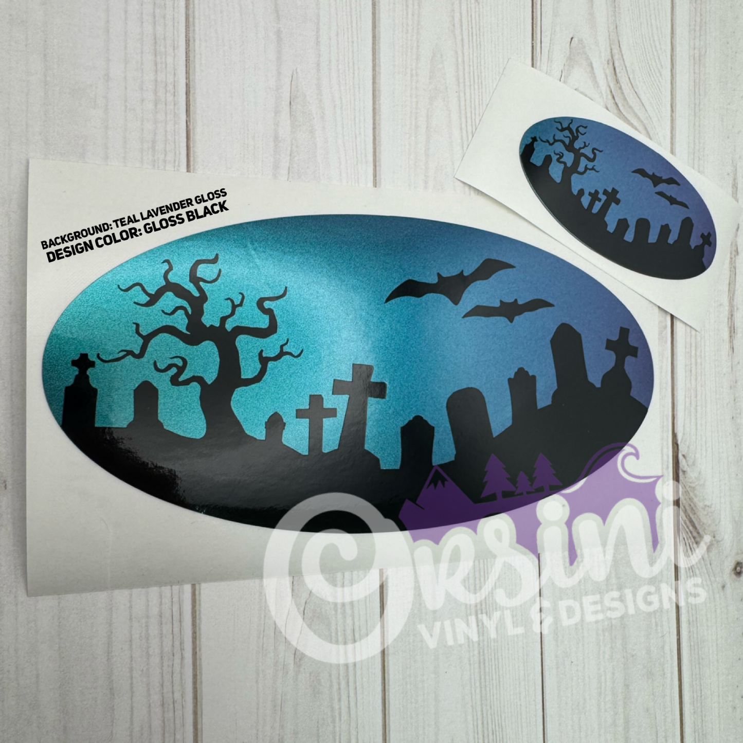 Cemetery (Bats or Crow) Emblem Overlay Decal Set