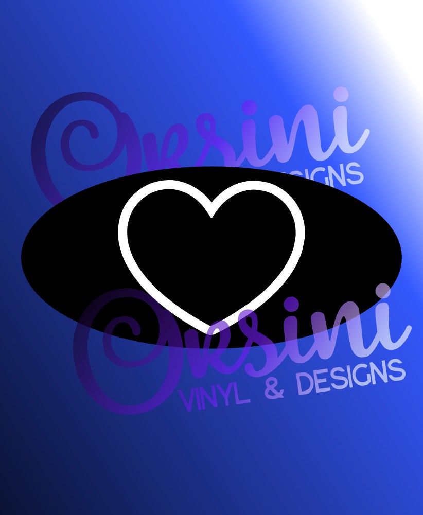 Heart Outline Emblem Overlay Decal Set