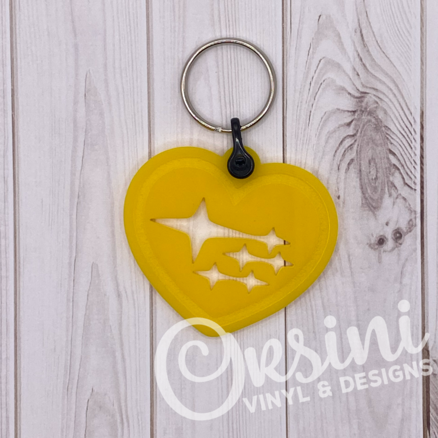 Heart with Subaru Stars - Acrylic Keychain *10 different colors!*