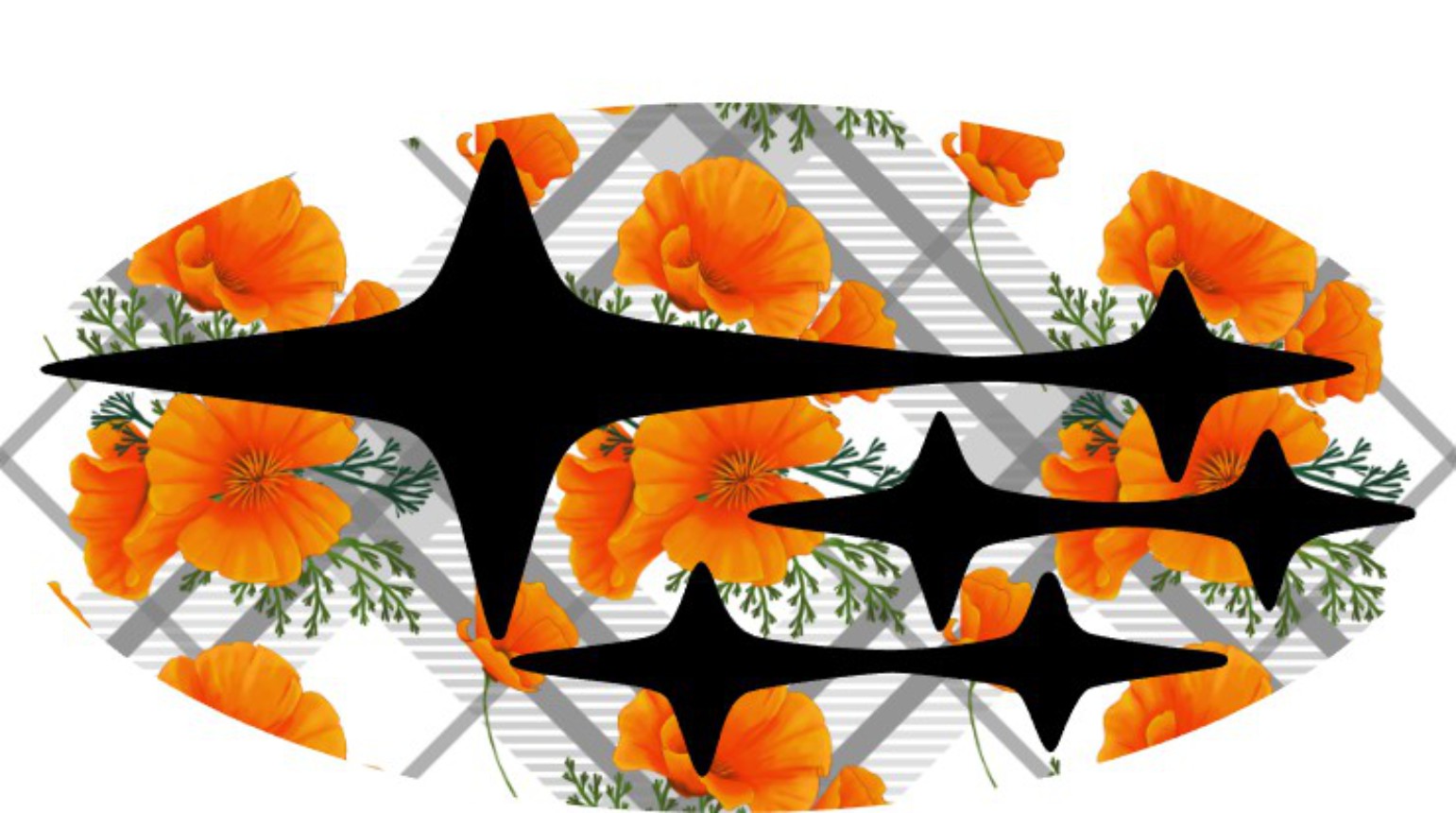 California Poppies Emblem Overlay Decal