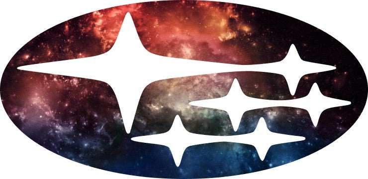 * Red/Blue Galaxy (Printed Vinyl) Emblem Overlay Decal Set