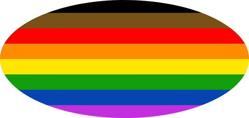 Pride Flag *with Black & Brown*  (Printed Vinyl) Emblem Overlay Decal Set