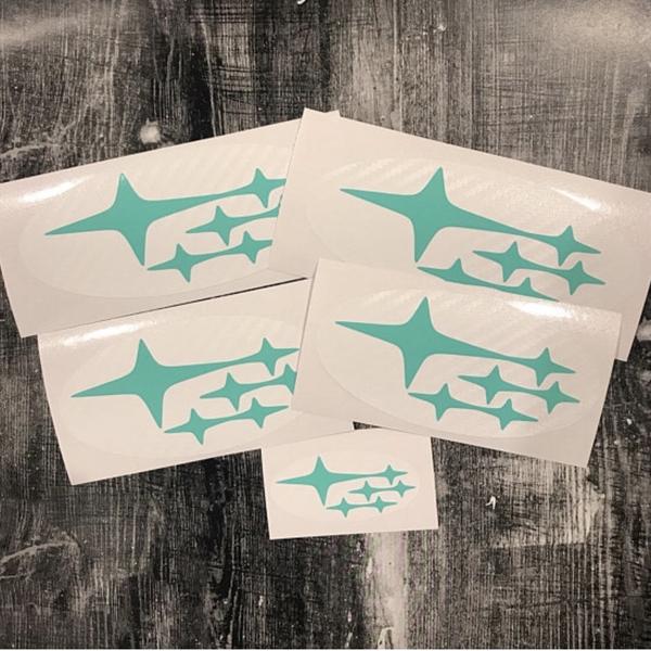 Subaru Stars (Current Logo) Emblem Overlay Decal Set **DOZENS of Color Combos Available**