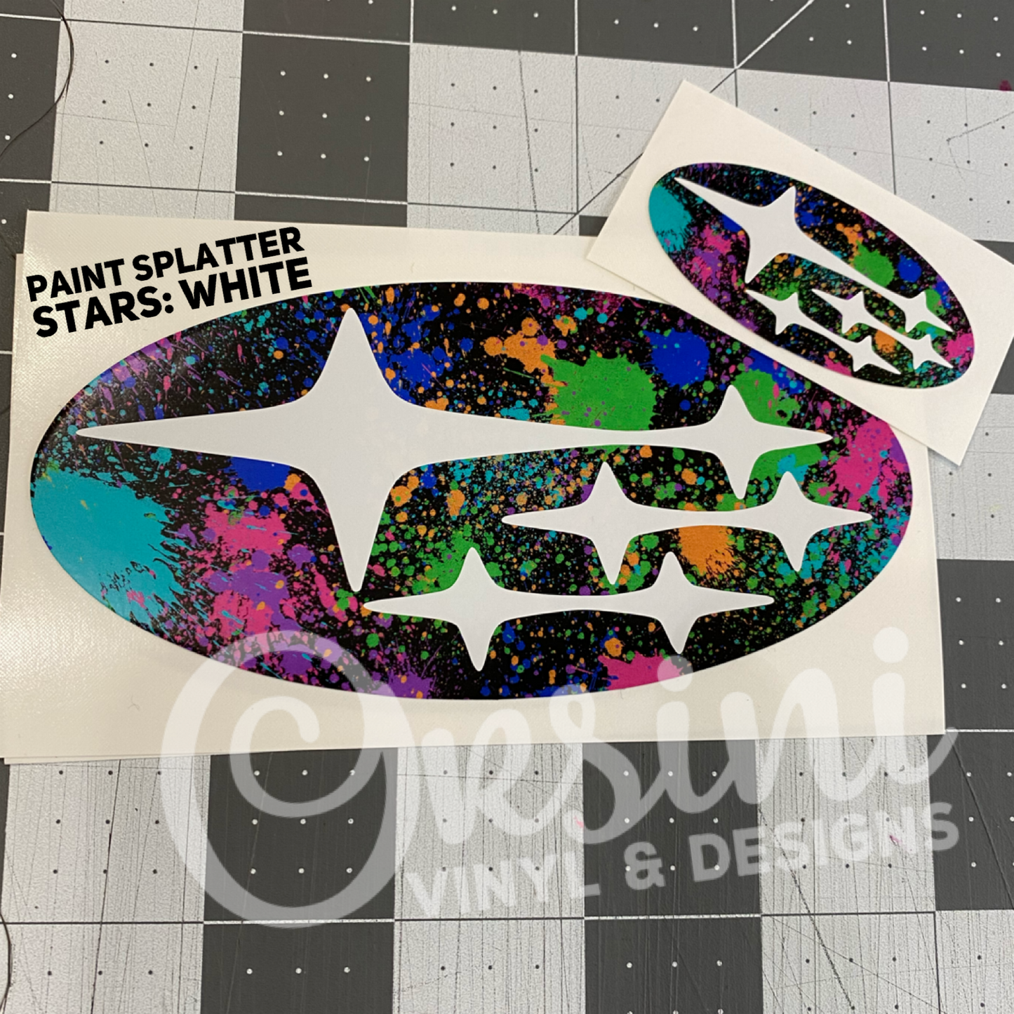 * Paint Splatter (Printed Vinyl) Emblem Overlay Decal Set