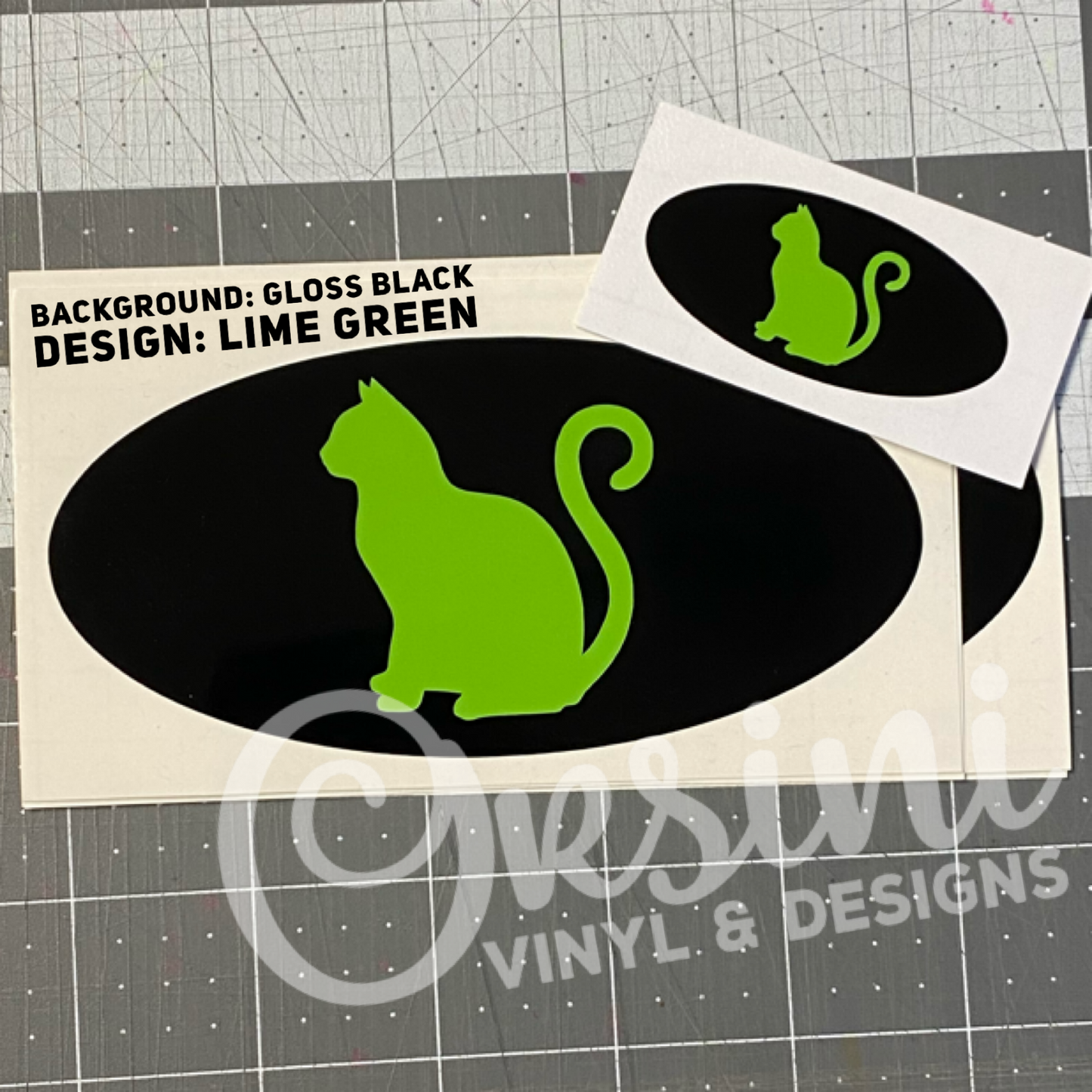 * Sitting Cat Emblem Overlay Decal Set