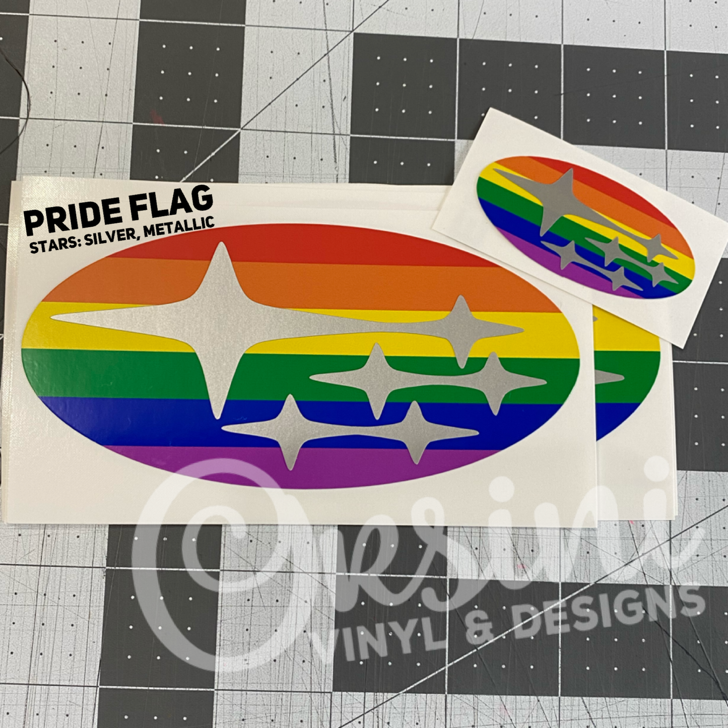* Pride Flag (Printed Vinyl) Emblem Overlay Decal Set