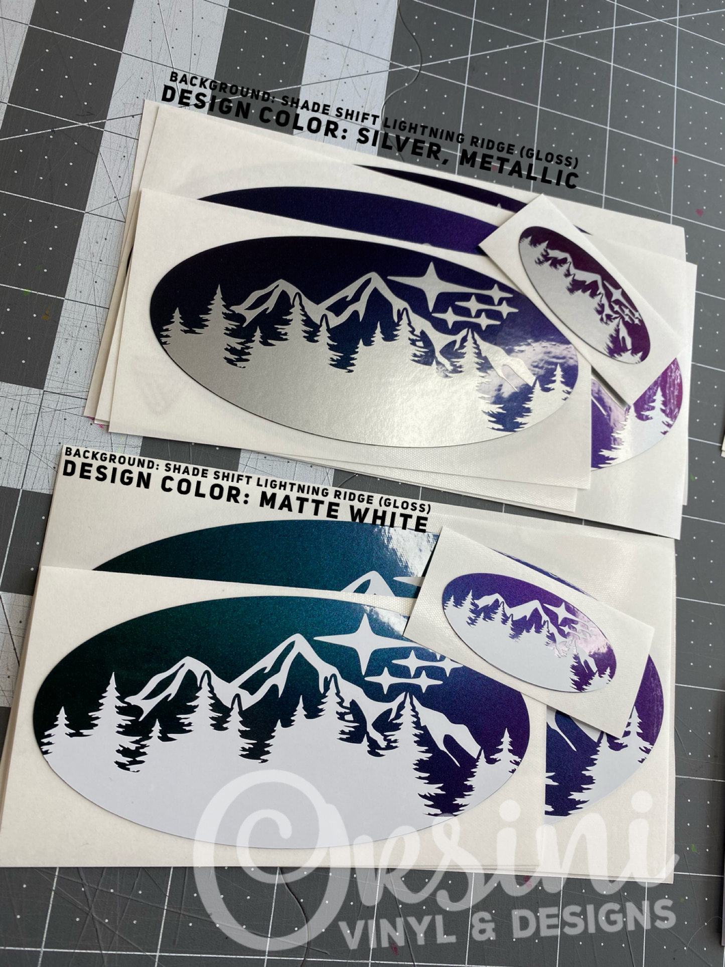 Mountains And Trees with Stars Emblem Overlay Decal Set