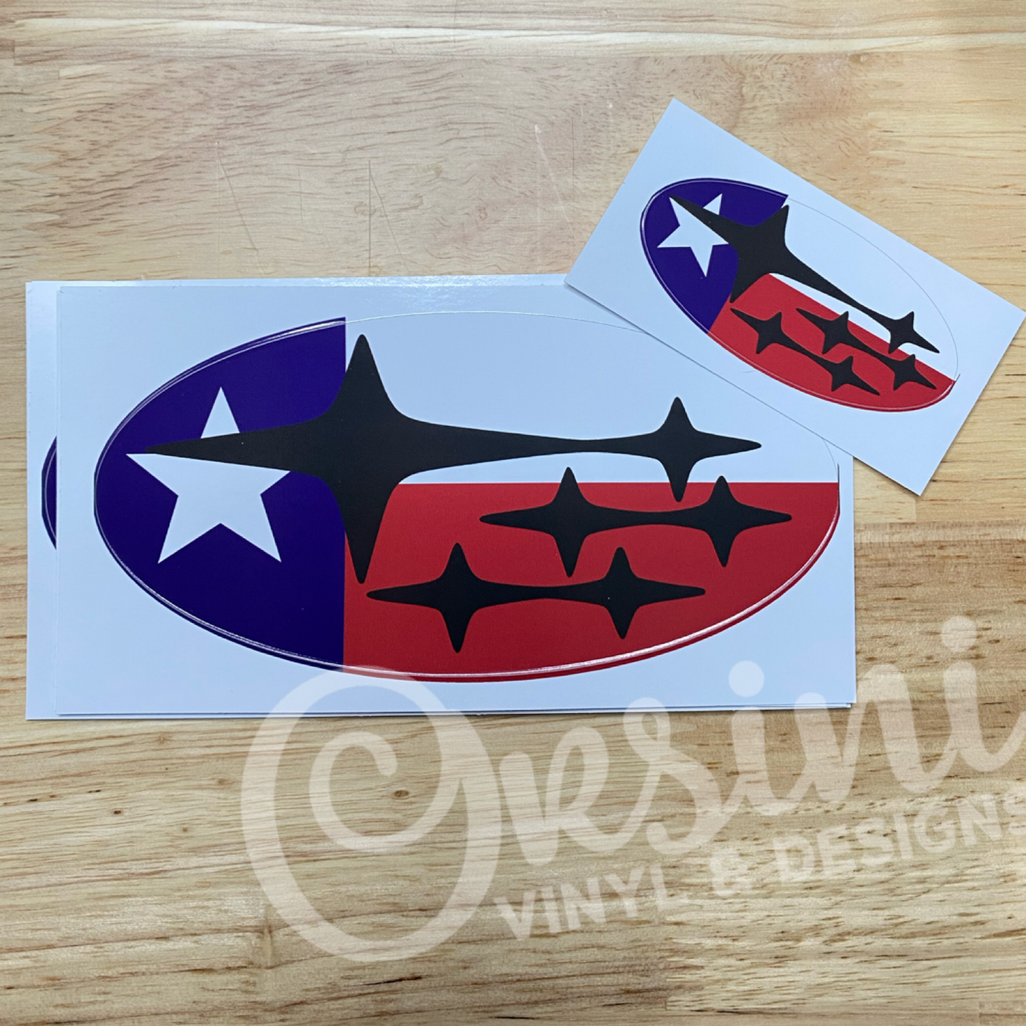 * Texas State Flag (Printed Vinyl) Emblem Overlay Decal Set