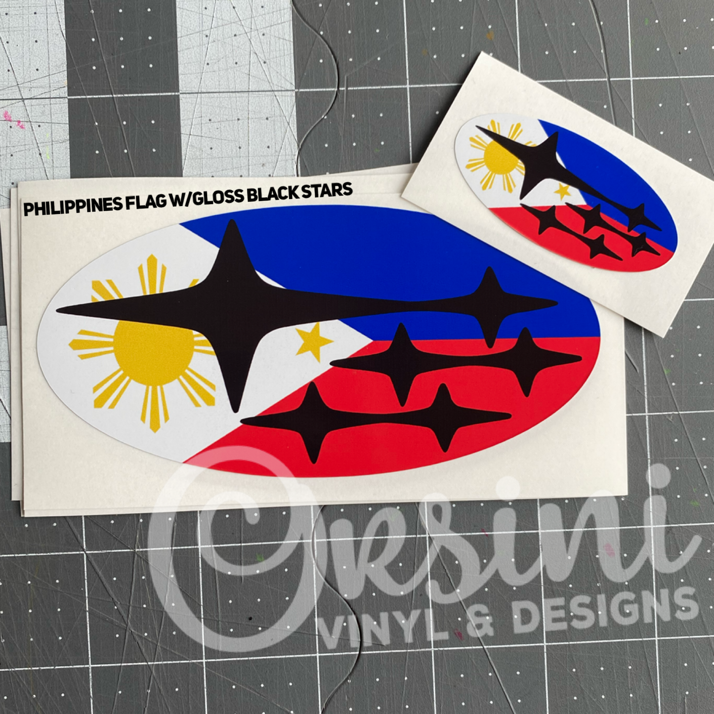 * Philippines Flag (Printed Vinyl) Emblem Overlay Decal Set