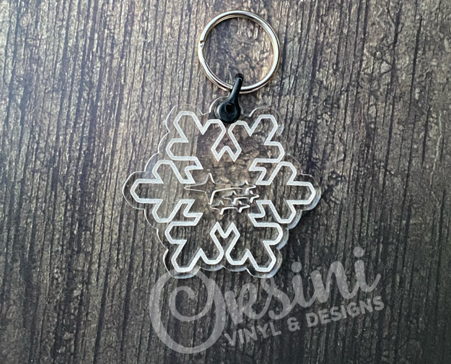 Snowflake & Subaru Stars - Clear Acrylic Keychain