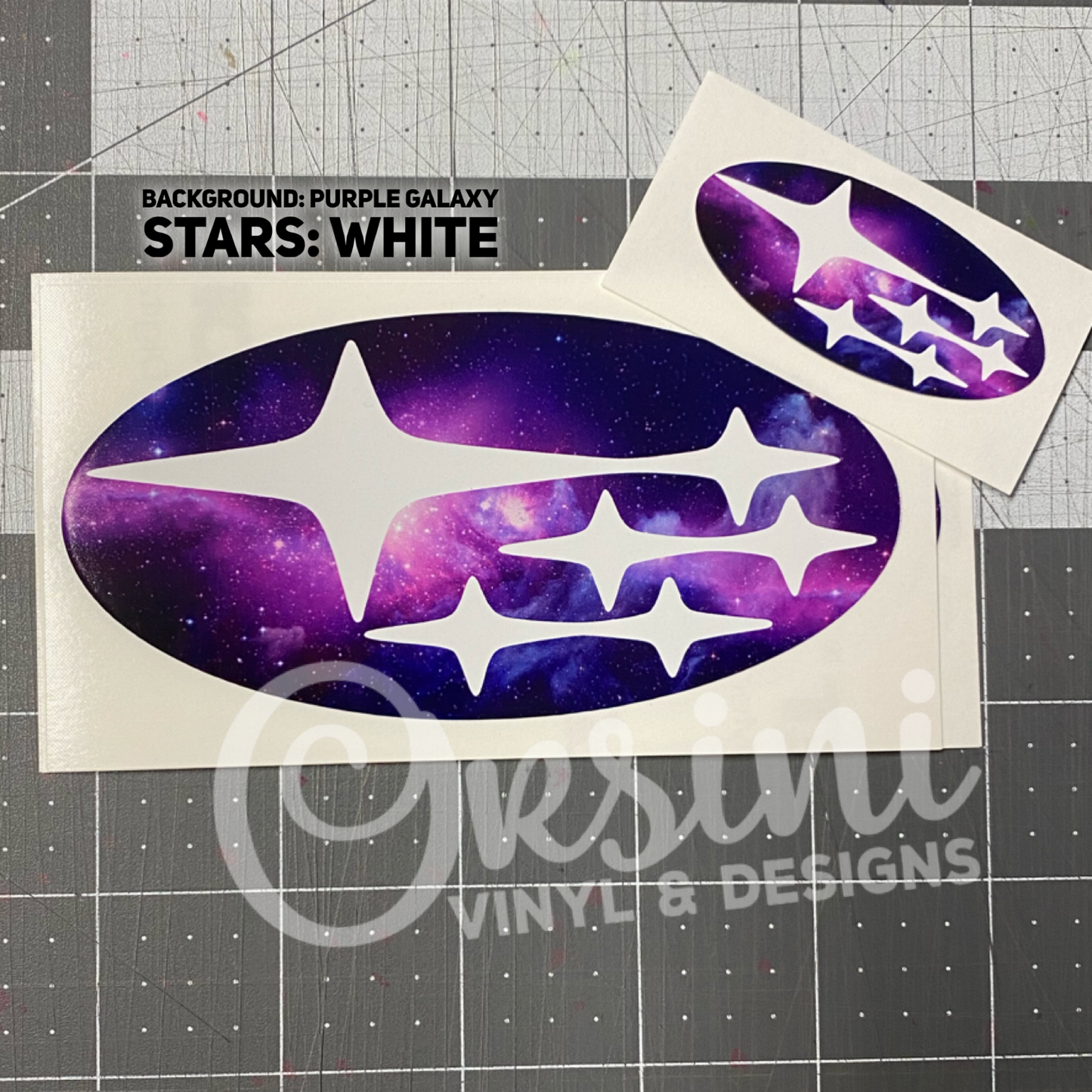 * Purple Galaxy (Printed Vinyl) Emblem Overlay Decal Set