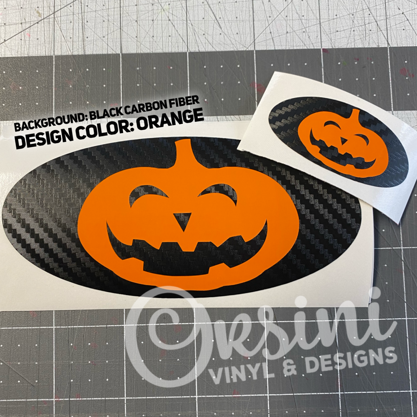 * Jack O'Lantern Pumpkin Emblem Overlay Decal Set