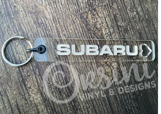 SUBARU & Heart Bar - Clear Acrylic Keychain