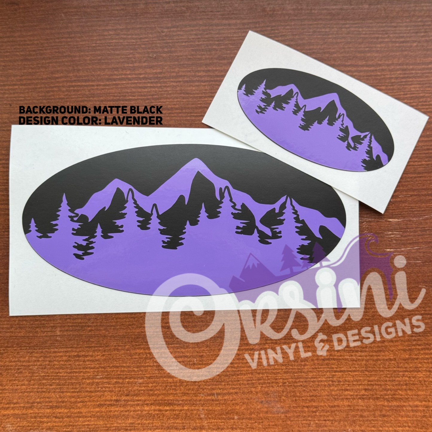 Mountain Outline & Trees Emblem Overlay Decal Set