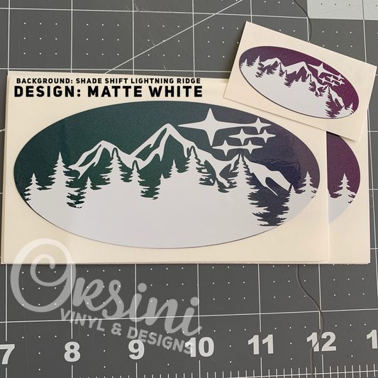 * Mountain Outline & Trees Emblem Overlay Decal Set