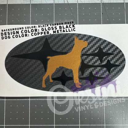 * YOUR DOG in Stars - Pick your breed! (2-color) Emblem Overlay Decal Set