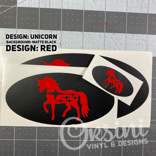 * Unicorn Emblem Overlay Decal Set