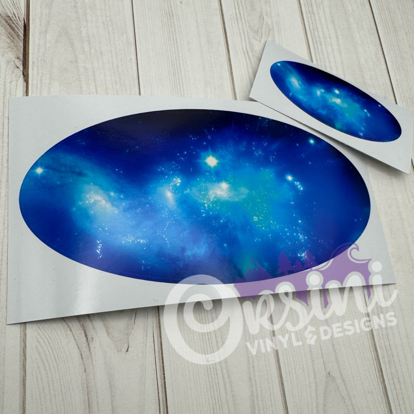 * Blue Galaxy (Printed Vinyl) Emblem Overlay Decal Set