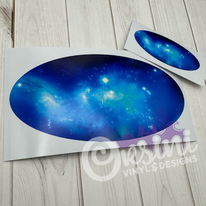 * Blue Galaxy (Printed Vinyl) Emblem Overlay Decal Set