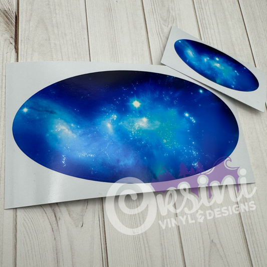 * Blue Galaxy (Printed Vinyl) Emblem Overlay Decal Set