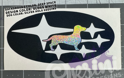 * YOUR DOG in Stars - Pick your breed! (2-color) Emblem Overlay Decal Set