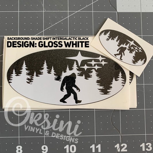 * Bigfoot in Trees Emblem Overlay Decal Set