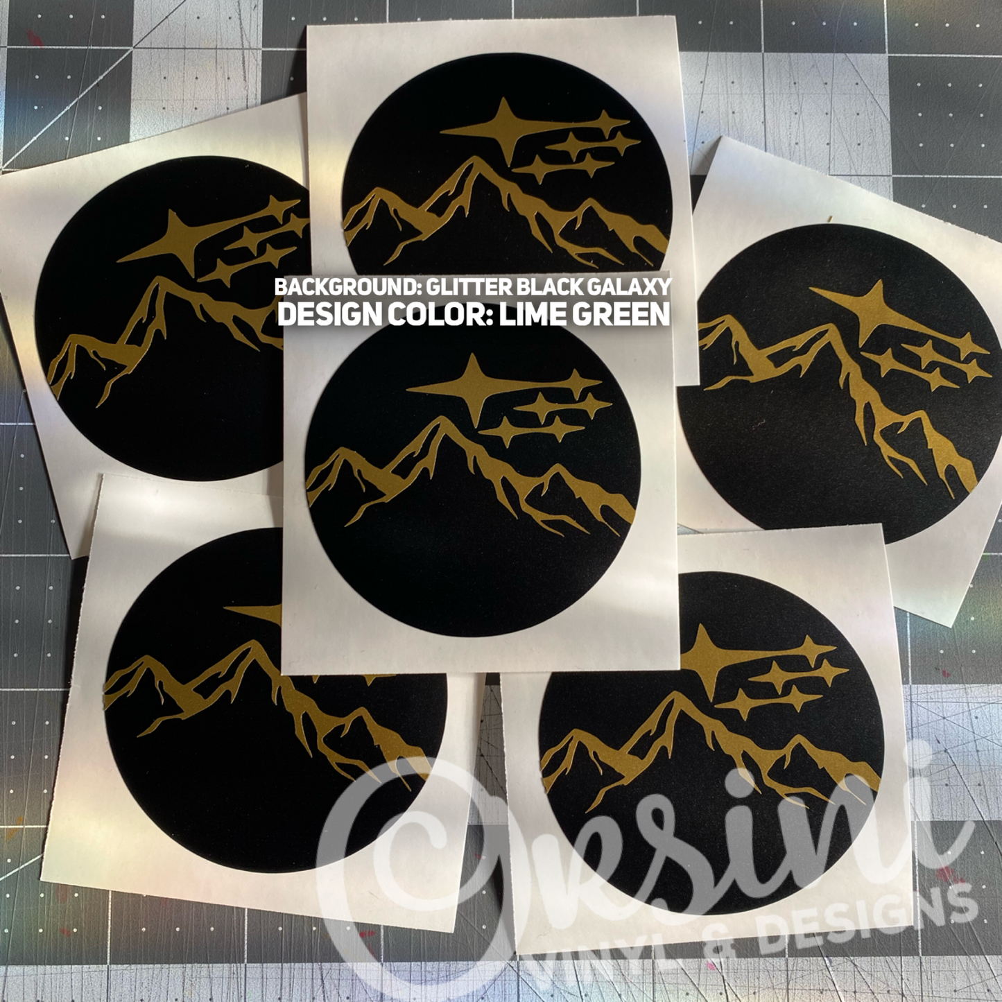 * Wheel Centercap Overlay Decal Set- Mountain Outline #2