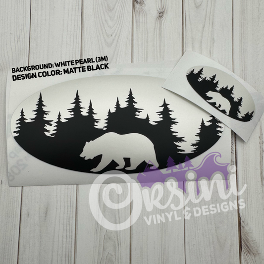 Bear in Trees Emblem Overlay Decal Set