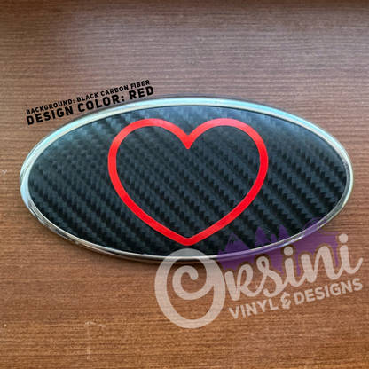 Heart Outline Emblem Overlay Decal Set