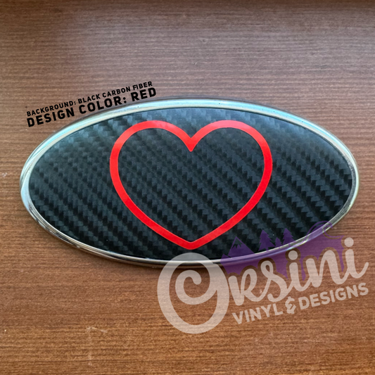 Heart Outline Emblem Overlay Decal Set