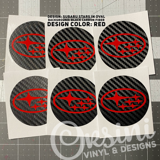 * Wheel Centercap Overlay Decal Set - Stars in Oval