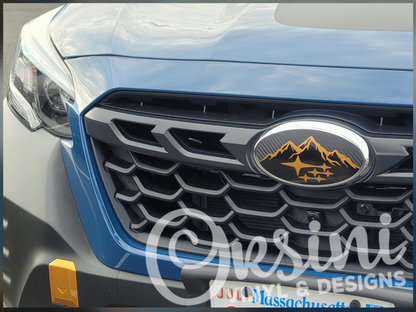 * Mountain Design *TWO COLOR* Emblem Overlay Decal Set