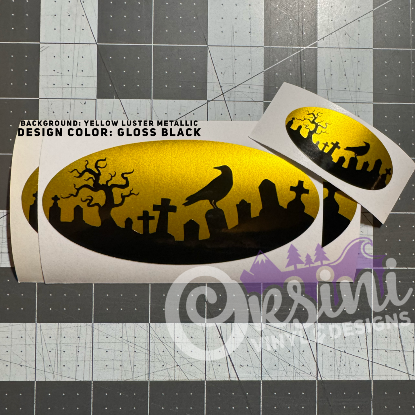 Cemetery (Bats or Crow) Emblem Overlay Decal Set