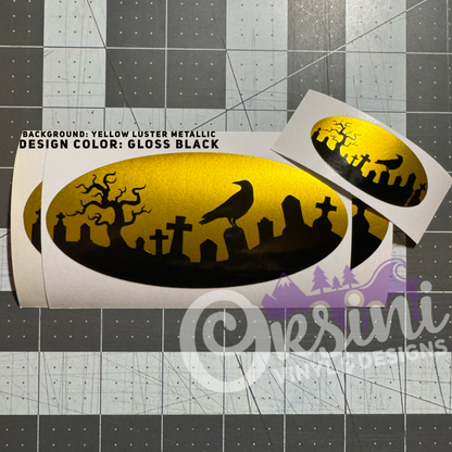 Cemetery (Bats or Crow) Emblem Overlay Decal Set