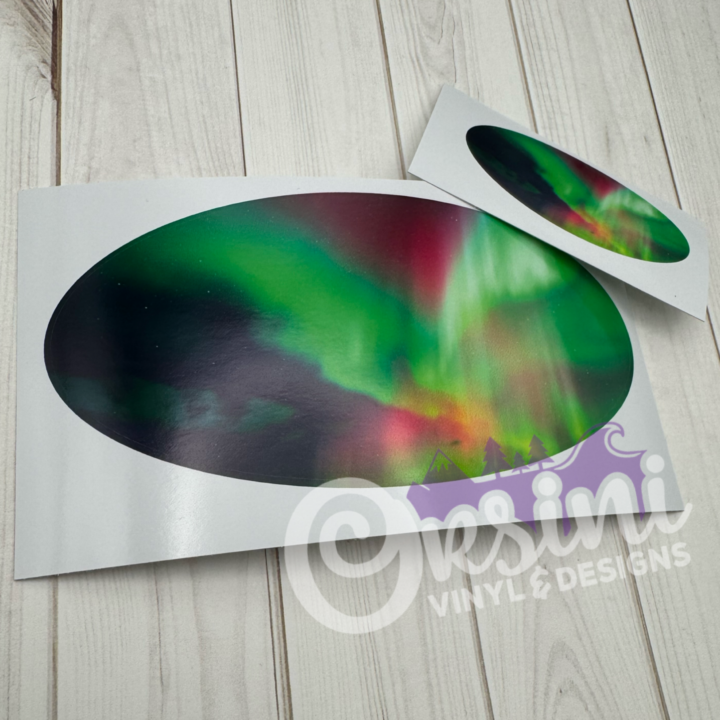 * Aurora Borealis (Printed Vinyl) Emblem Overlay Decal Set