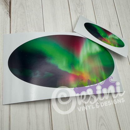 * Aurora Borealis (Printed Vinyl) Emblem Overlay Decal Set