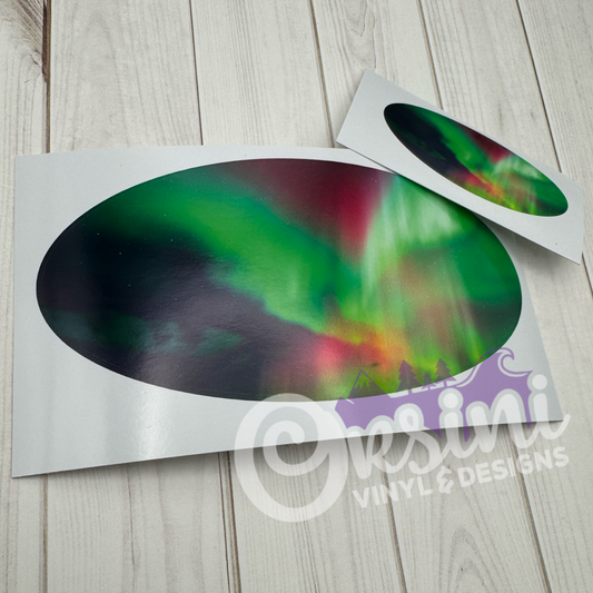 * Aurora Borealis (Printed Vinyl) Emblem Overlay Decal Set