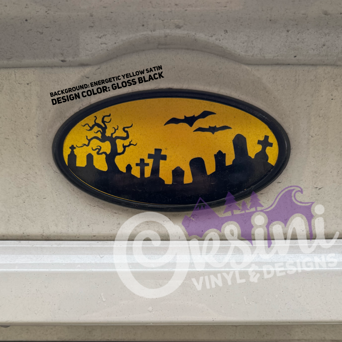Cemetery (Bats or Crow) Emblem Overlay Decal Set