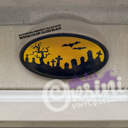 Cemetery (Bats or Crow) Emblem Overlay Decal Set