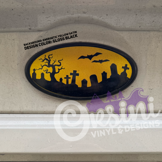 Cemetery (Bats or Crow) Emblem Overlay Decal Set