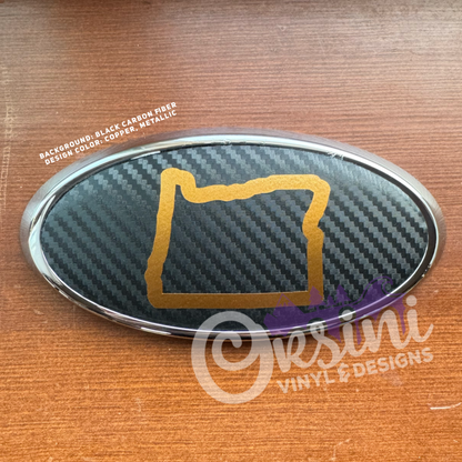 Oregon State Outline Emblem Overlay Decal Set