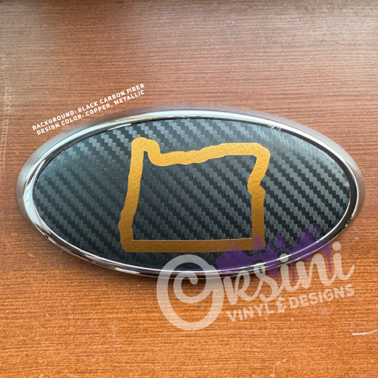 Oregon State Outline Emblem Overlay Decal Set