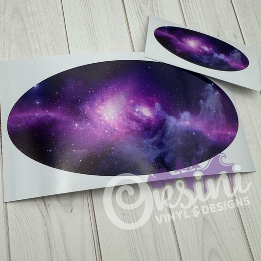 * Purple Galaxy (Printed Vinyl) Emblem Overlay Decal Set