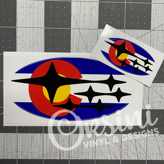 * Colorado State Flag (Printed Vinyl) Emblem Overlay Decal Set