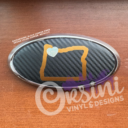 Oregon State Outline Emblem Overlay Decal Set