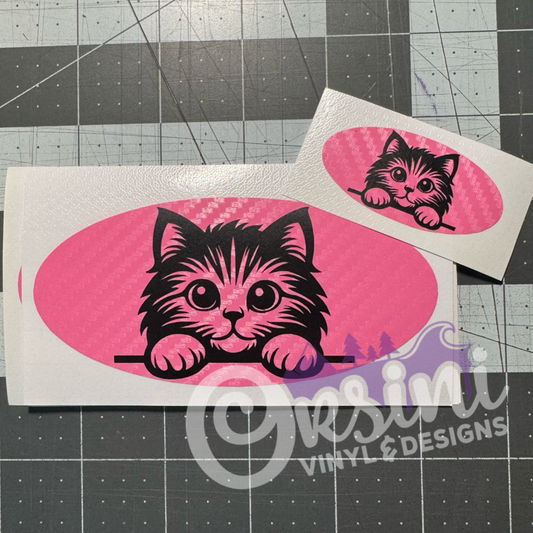 Peeking Cat #2 Emblem Overlay Decal Set