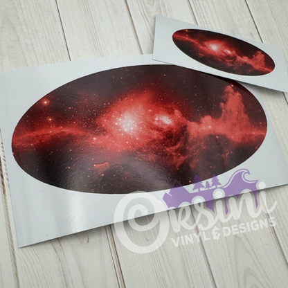 * Red Galaxy (Printed Vinyl) Emblem Overlay Decal Set